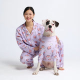 人間用パジャマ トップ - 豚が空を飛ぶとき - パープル