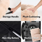 ふわふわリラックスソファカバー付きドッグベッド - ベージュ