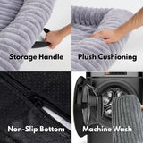 ふわふわリラックスソファカバー付きドッグベッド - グレー