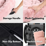 ふわふわリラックスソファカバー付きドッグベッド - ピンク