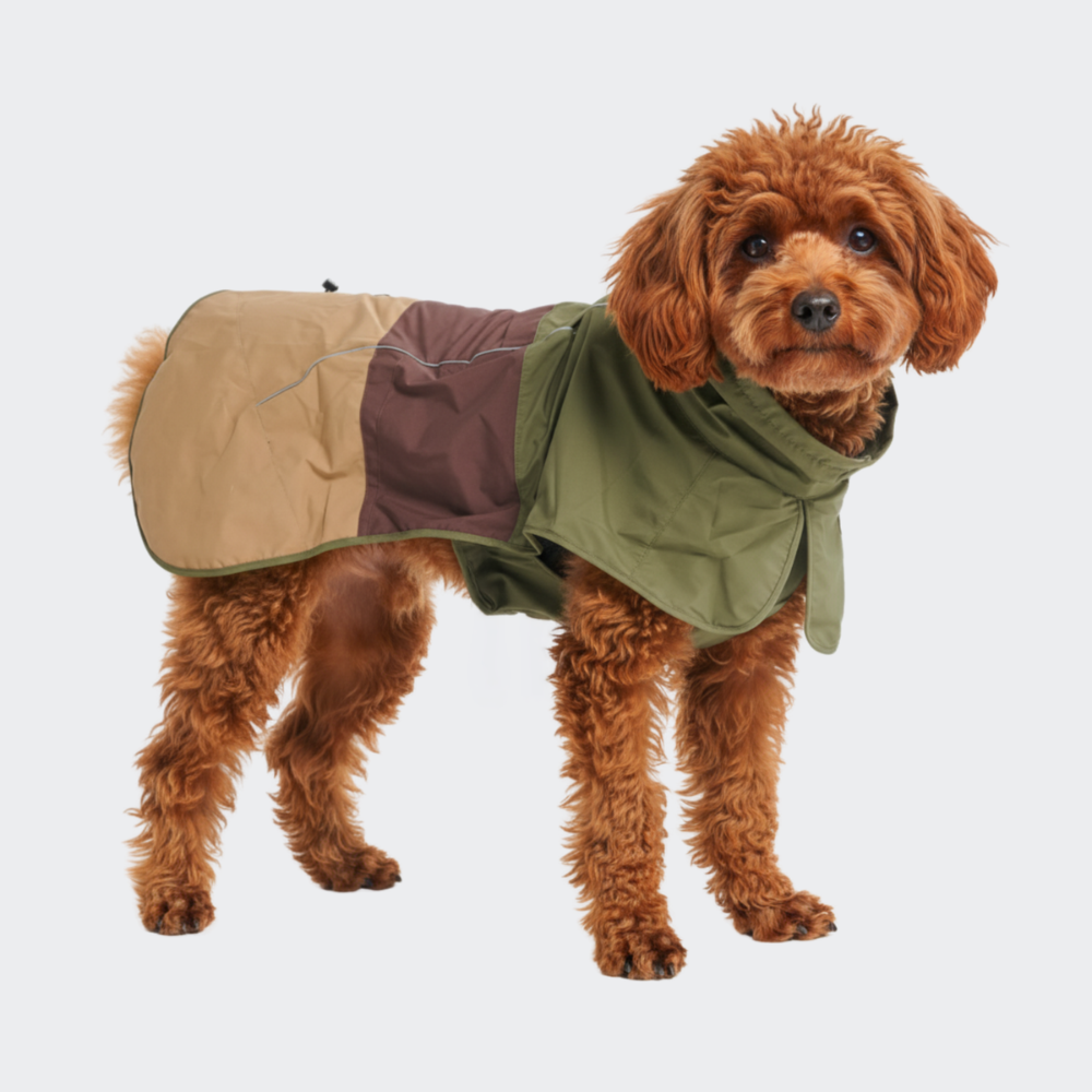 ブレスシールド™ 犬用レインコート - グリーン ブラウン タン – SPARK PAWS