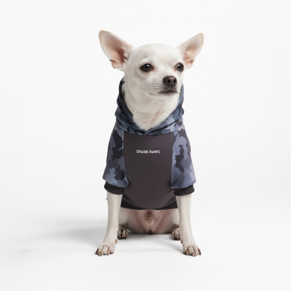 グレー カモ 犬用パーカー – SPARK PAWS