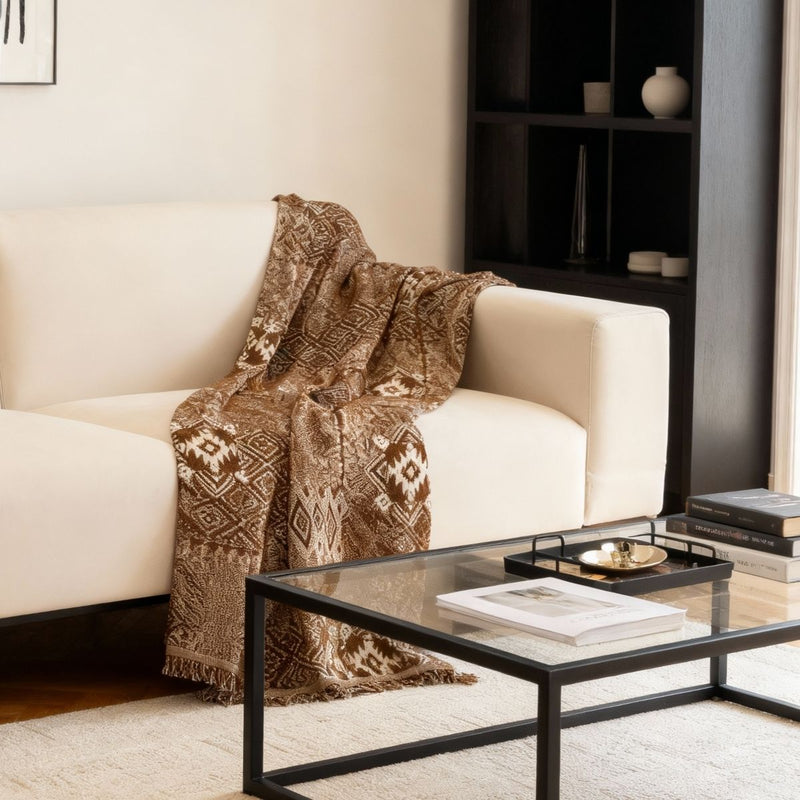 ソファカバー – ラスティックボヘミアンブラウン