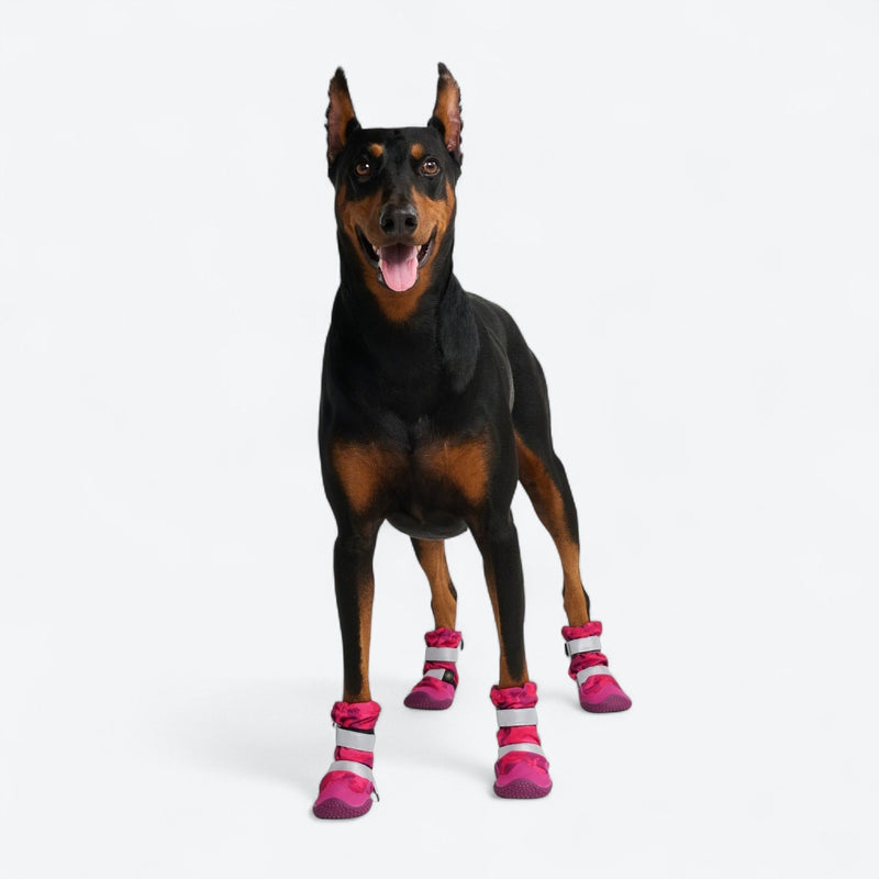 Flex Shell 防水犬用ブーツ - フューシャ カモ