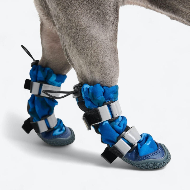 Flex Shell 防水犬用ブーツ - ブルー カモ