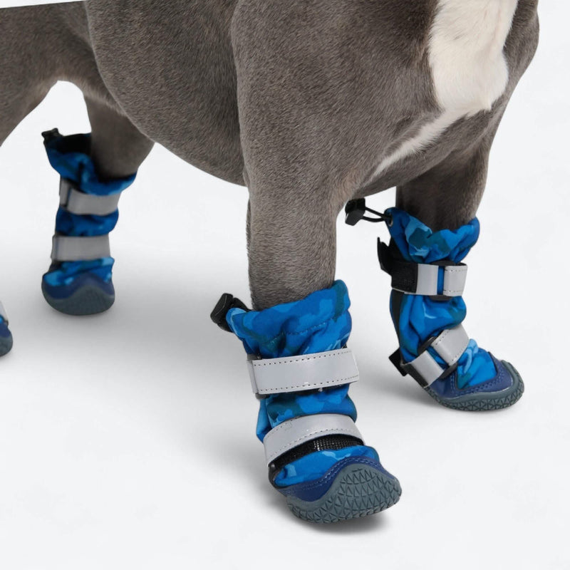 Flex Shell 防水犬用ブーツ - ブルー カモ