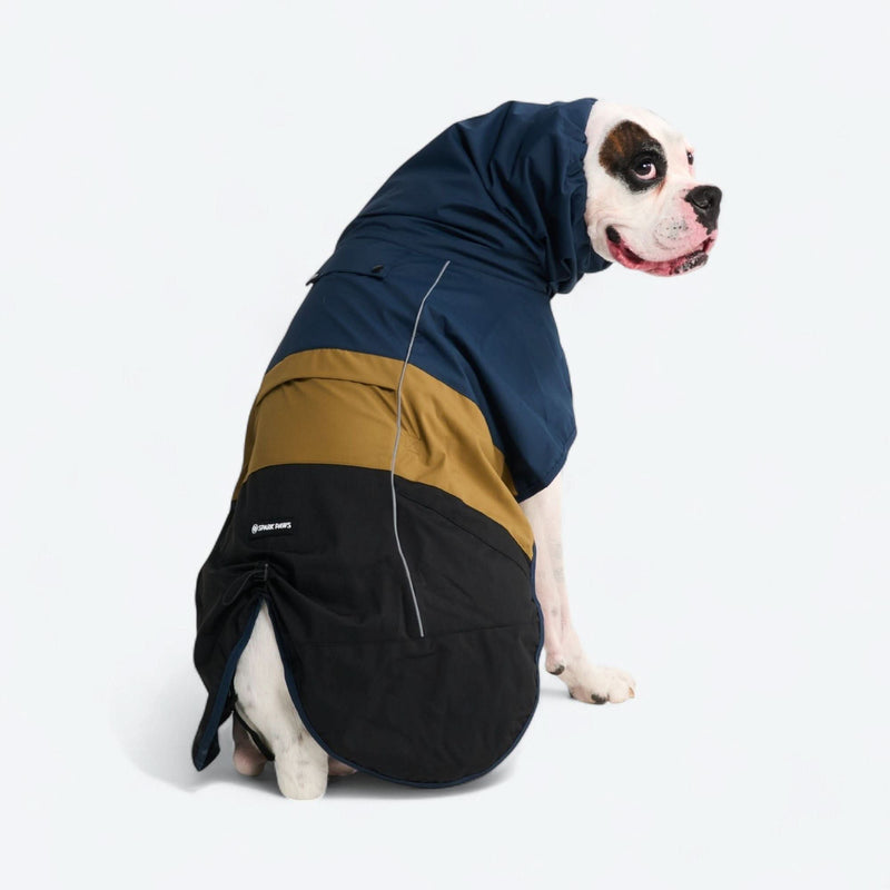 ブレスシールド™ 犬用レインコート - ブルー ゴールド ブラック