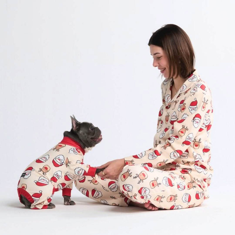 犬用クリスマスパジャマ - サンタとルドルフ