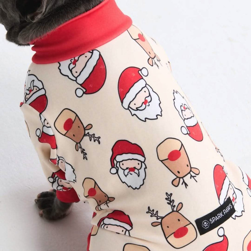 犬用クリスマスパジャマ - サンタとルドルフ