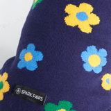 編み犬用セーター - 青緑黄色の花