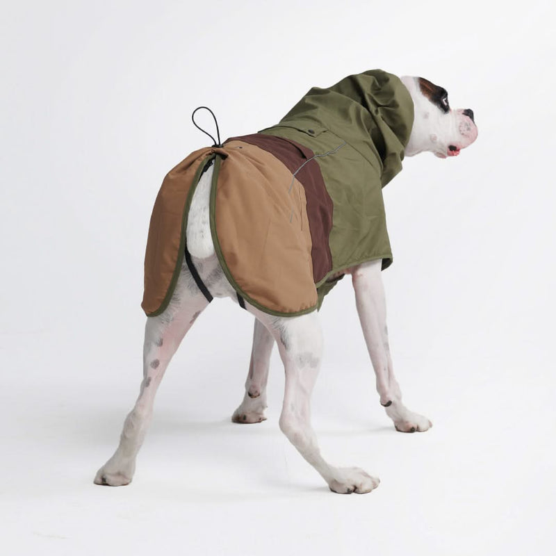 ブレスシールド™ 犬用レインコート - グリーン ブラウン タン
