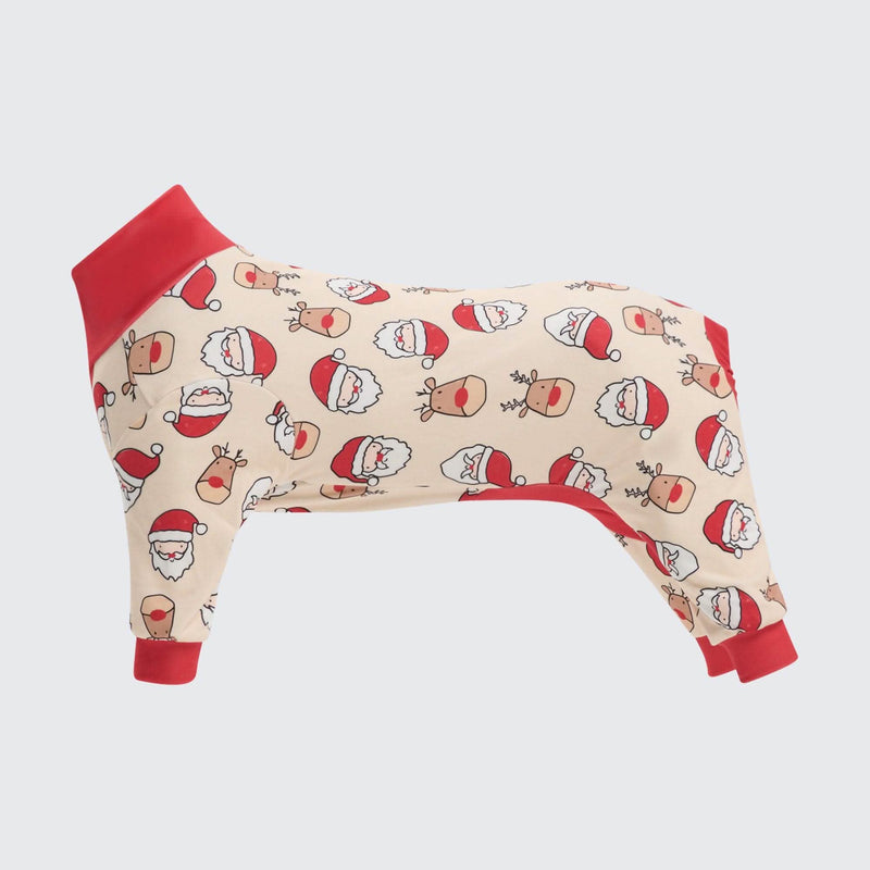 犬用クリスマスパジャマ - サンタとルドルフ