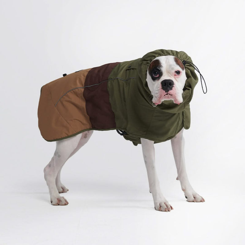 ブレスシールド™ 犬用レインコート - グリーン ブラウン タン
