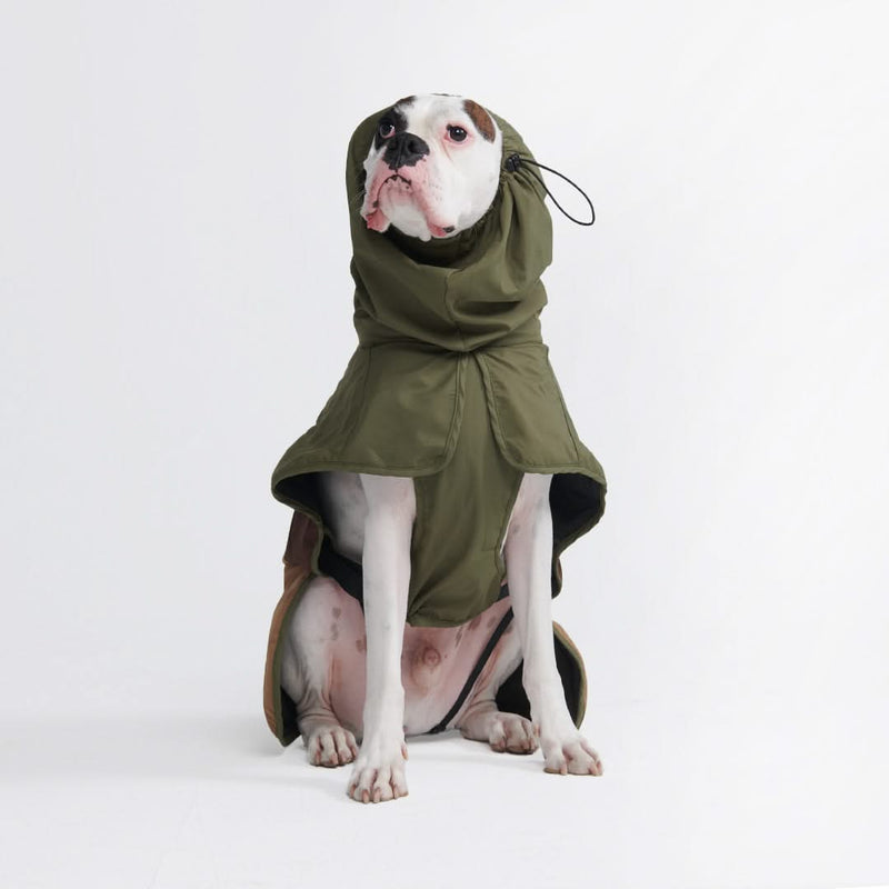 ブレスシールド™ 犬用レインコート - グリーン ブラウン タン