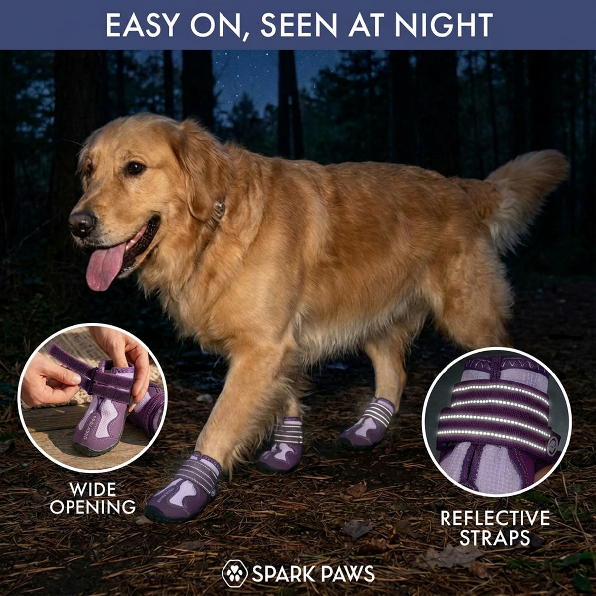 Spark Paws 365 – オールシーズン ドッグシューズ - パープル – SPARK PAWS