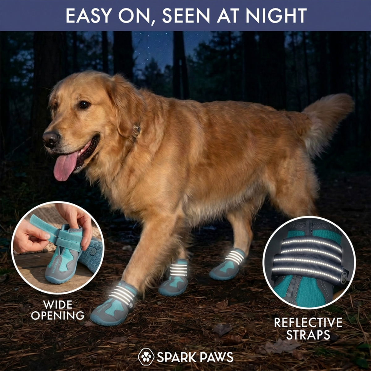 Spark Paws 365 – オールシーズン ドッグシューズ - ティール – SPARK PAWS