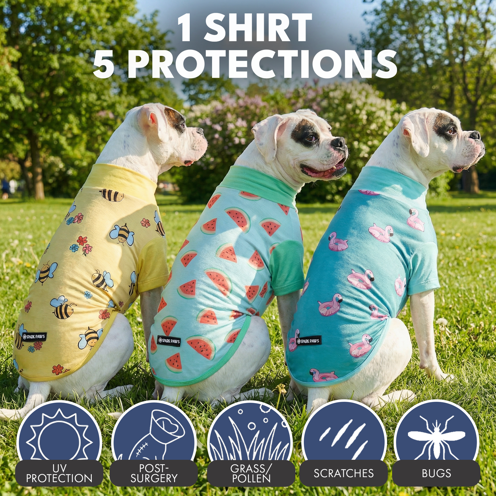 日焼け止めTシャツ3枚パック – SPARK PAWS