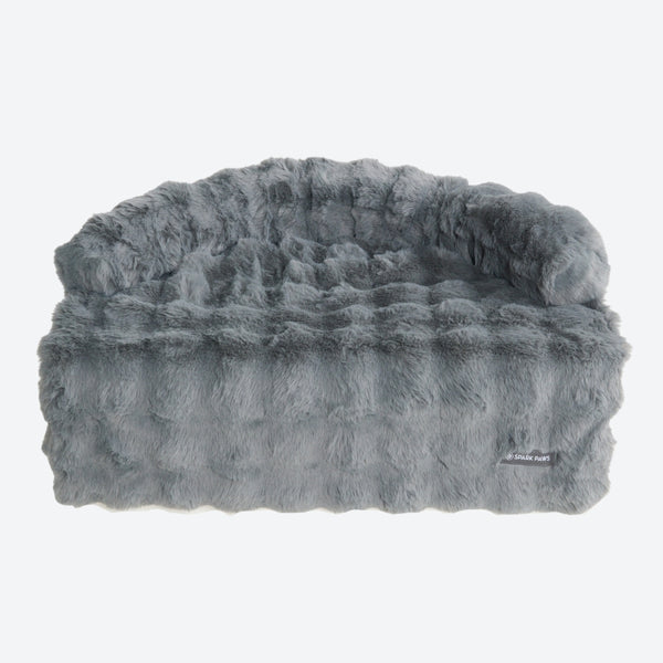 ふわふわリラックスソファカバー付きドッグベッド - グレー
