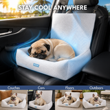 Frostcore™ 犬用 冷感カーシートベッド - ワッフルグレ