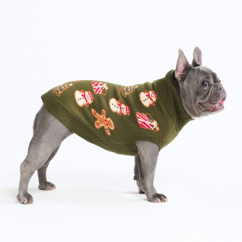 クリスマスニット犬用セーター – ジンジャーブレッド
