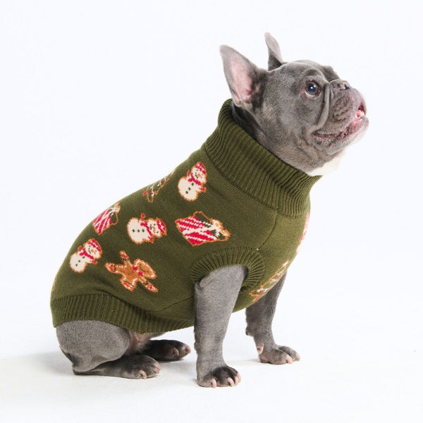 クリスマスニット犬用セーター – ジンジャーブレッド