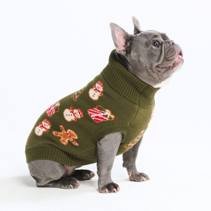 クリスマスニット犬用セーター – ジンジャーブレッド