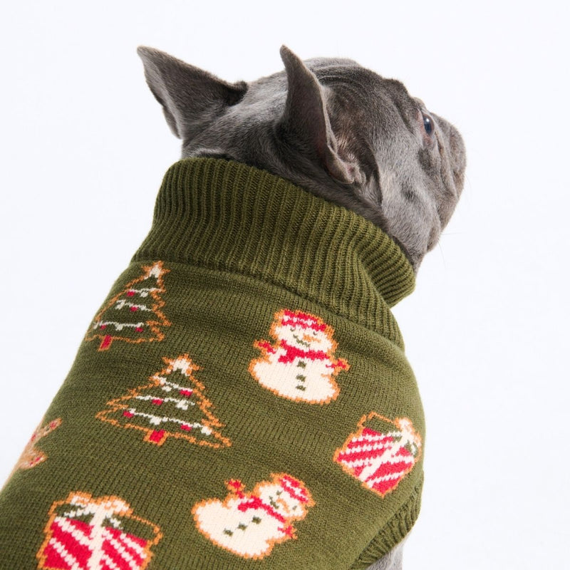 クリスマスニット犬用セーター – ジンジャーブレッド