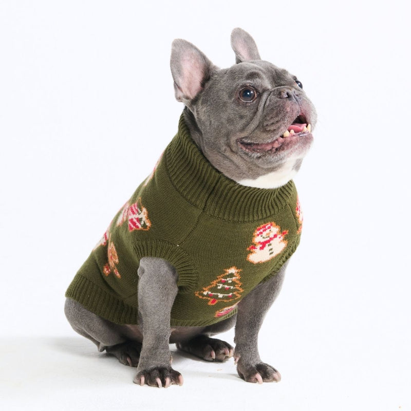 クリスマスニット犬用セーター – ジンジャーブレッド