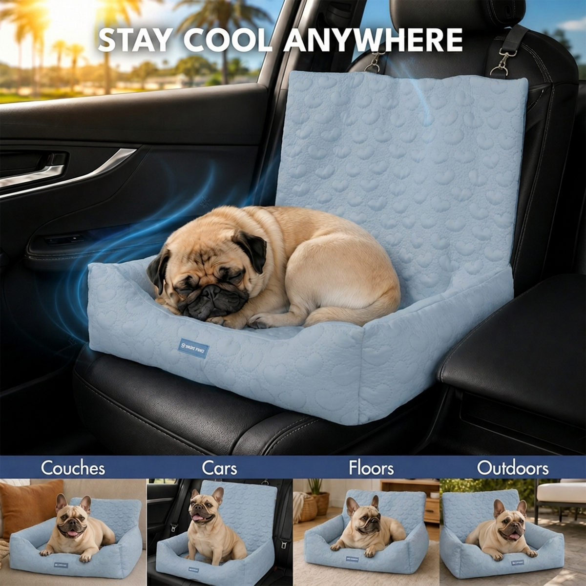 Frostcore™ Dog Cooling Car Seat Bed – SPARK PAWS