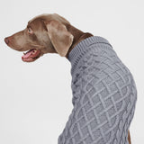 ケーブル編みの犬用セーター - 灰色