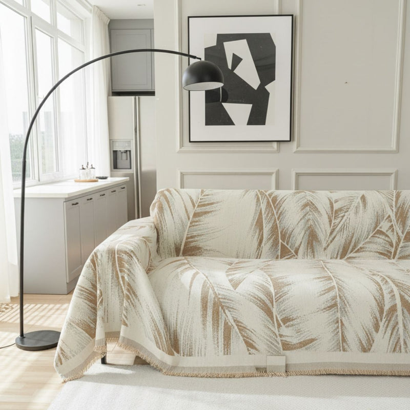 Leaves Beige Couch Cover