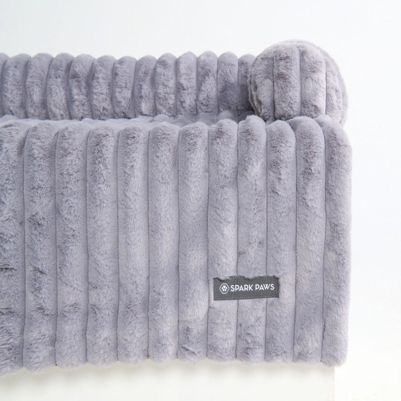 高級ソファカバー付きドッグベッド - グレー