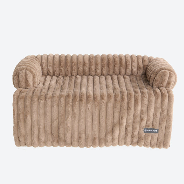 高級ソファカバー付きドッグベッド - ブラウン