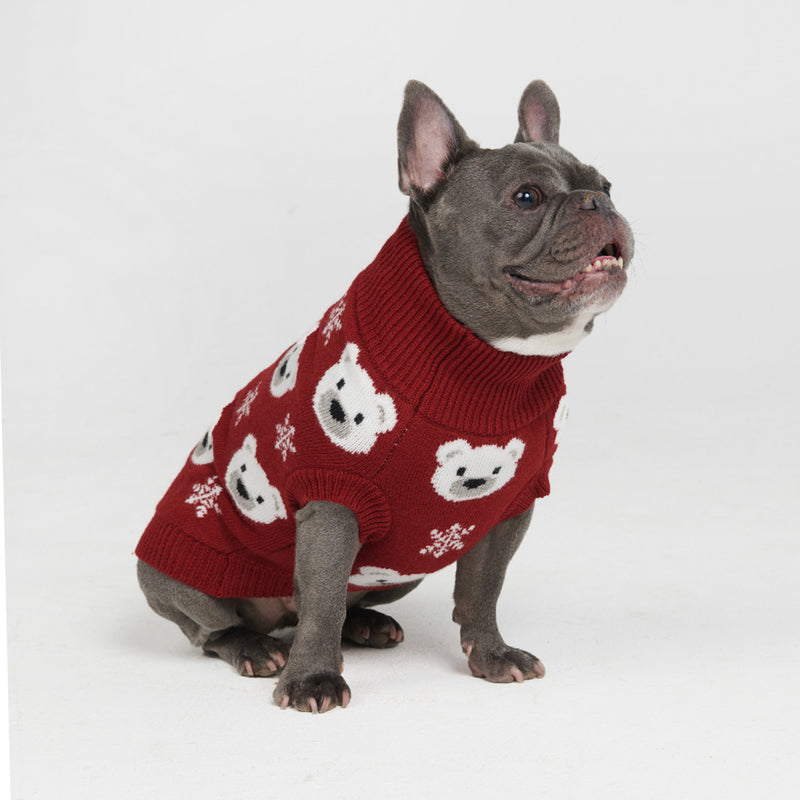 編み犬用セーター - ポーラベア