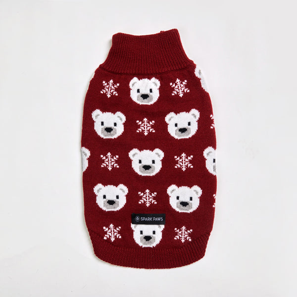 Polar Bear Knit Dog Sweater