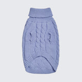 ケーブル編みの犬用セーター - 青