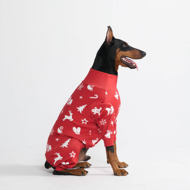 犬用クリスマスパジャマ - レッドチアー