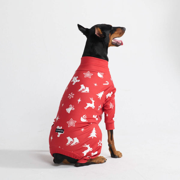 犬用クリスマスパジャマ - レッドチアー