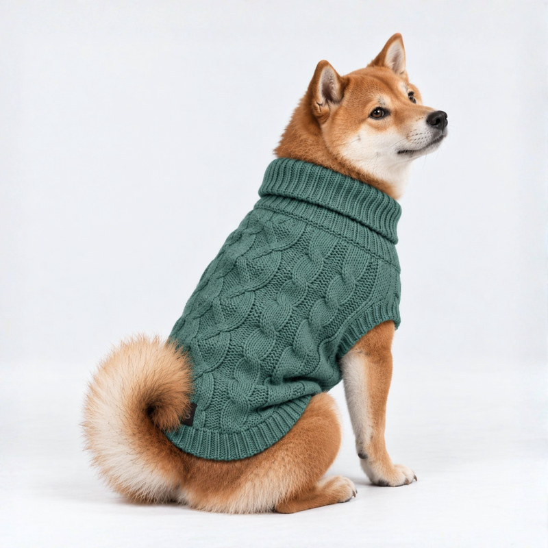 ケーブル編みの犬用セータ – SPARK PAWS