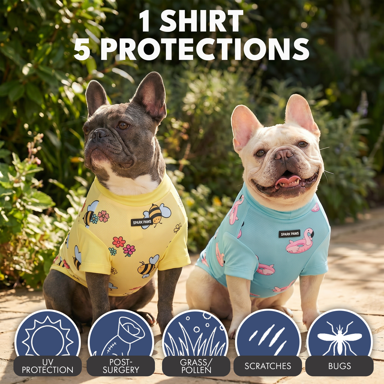 日焼け止め犬用Tシャツ（2枚パック） - – SPARK PAWS