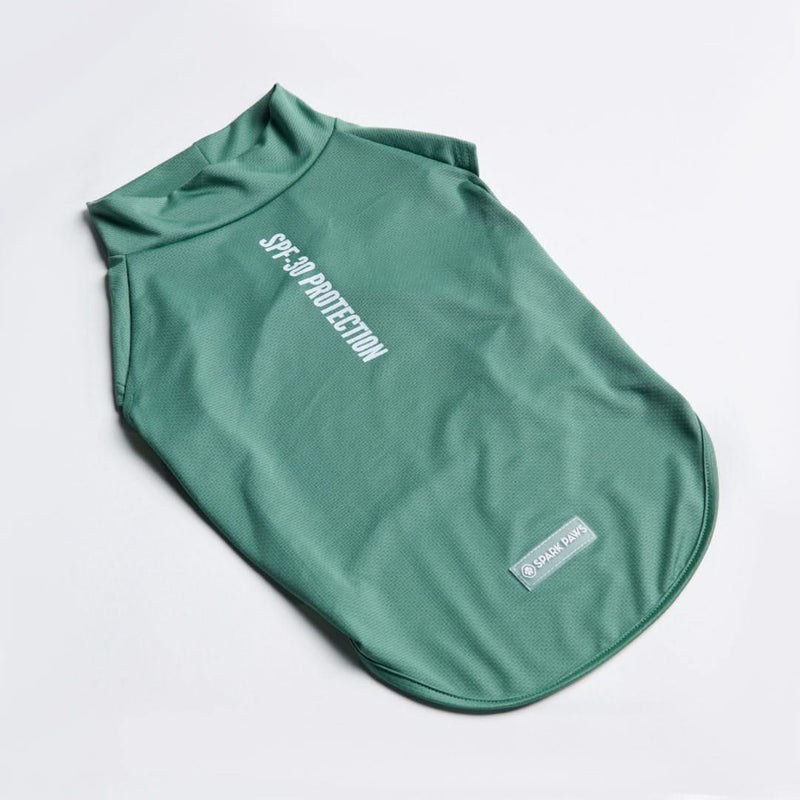 日焼け止め犬用Tシャツ - ダークグリーン