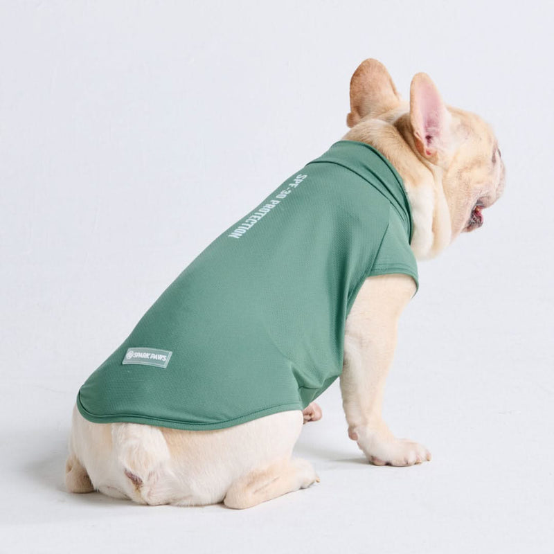日焼け止め犬用Tシャツ - ダークグリーン