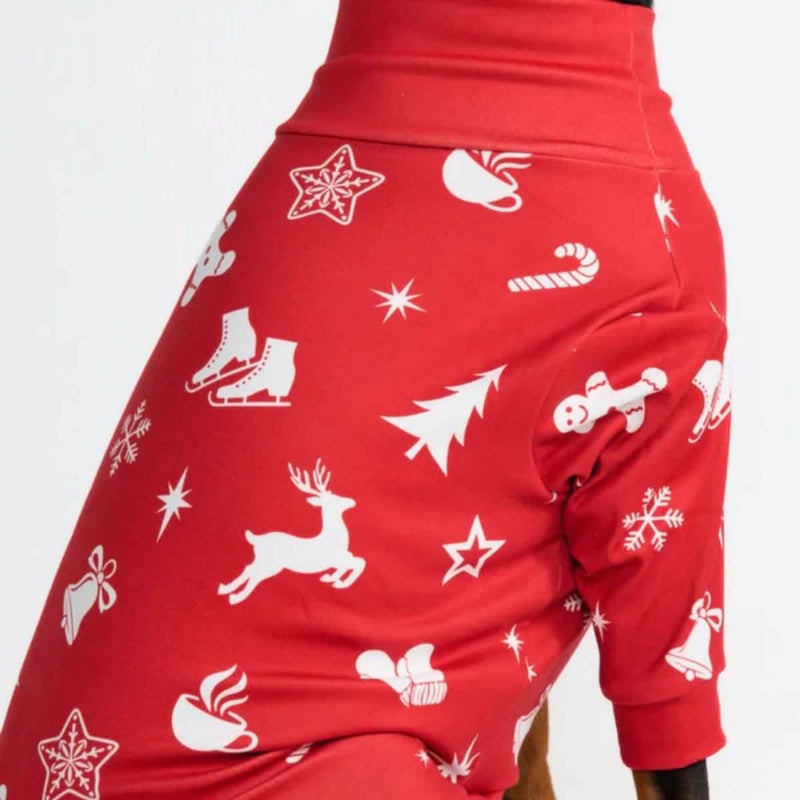 犬用クリスマスパジャマ - レッドチアー