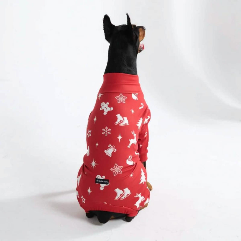 犬用クリスマスパジャマ - レッドチアー
