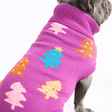 クリスマスニット犬用セーター – マゼンタのキャンディツリー