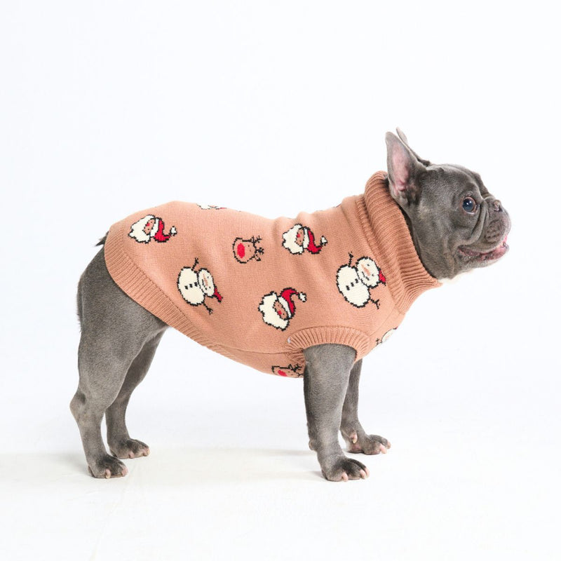 クリスマスニット犬用セーター – サンタとルドルフ