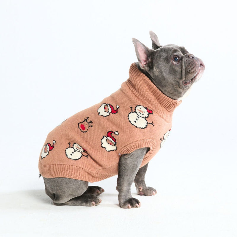 クリスマスニット犬用セーター – サンタとルドルフ