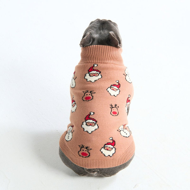 クリスマスニット犬用セーター – サンタとルドルフ