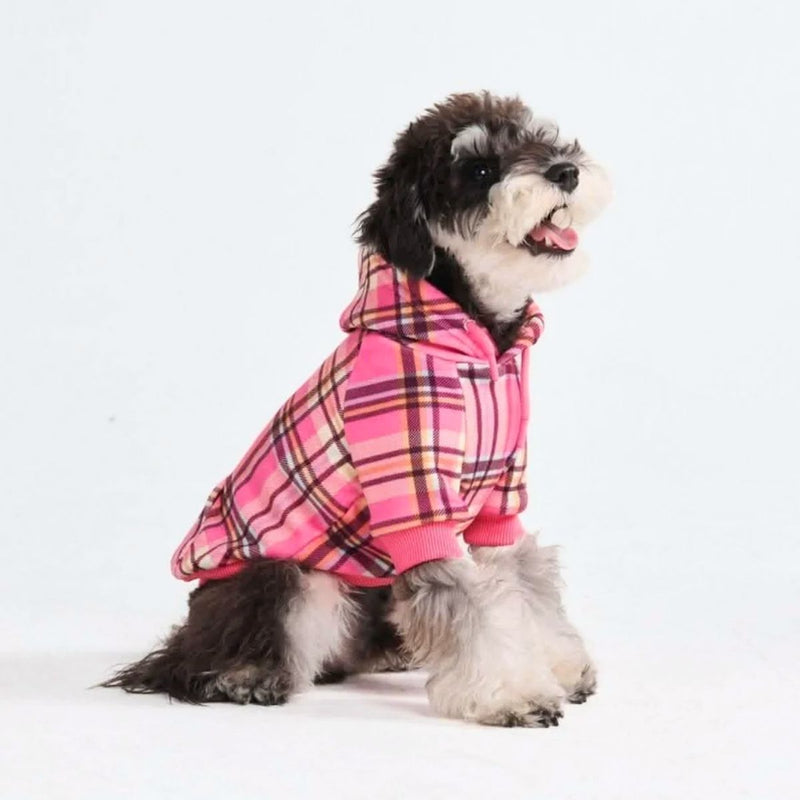 Pink Plaid Hoodie