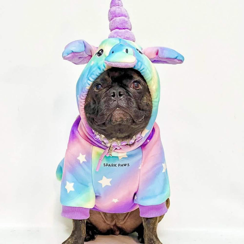 ハロウィン犬用フーディー - ユニコーン